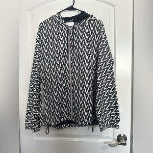 Ports V Designer Black and White Geometric Monogram Hoodie size medium designer